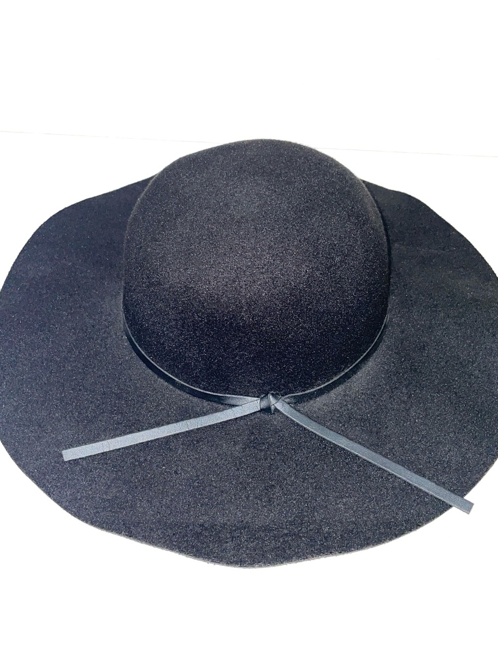D&Y Black Floppy Wide Brim Sun Hat - Thin Tie Detail - One Size - Picture 9 of 9